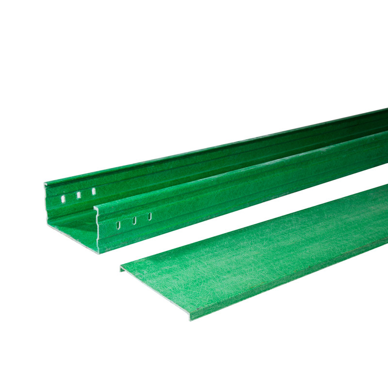 200*100mm玻璃钢槽式桥架大跨距室外防腐电缆桥架封闭式走线槽