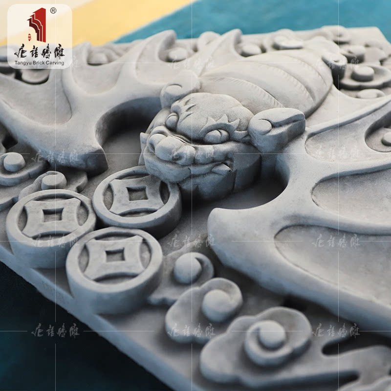 装饰唐语蝙蝠角花四角砖雕仿古照壁影壁直角砖雕