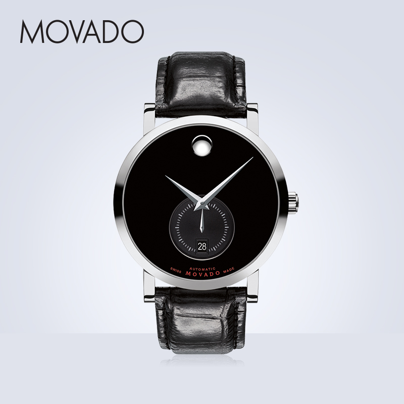 Movado/摩凡陀瑞红系列日历窗自动机械手表男皮表带瑞士官方进口