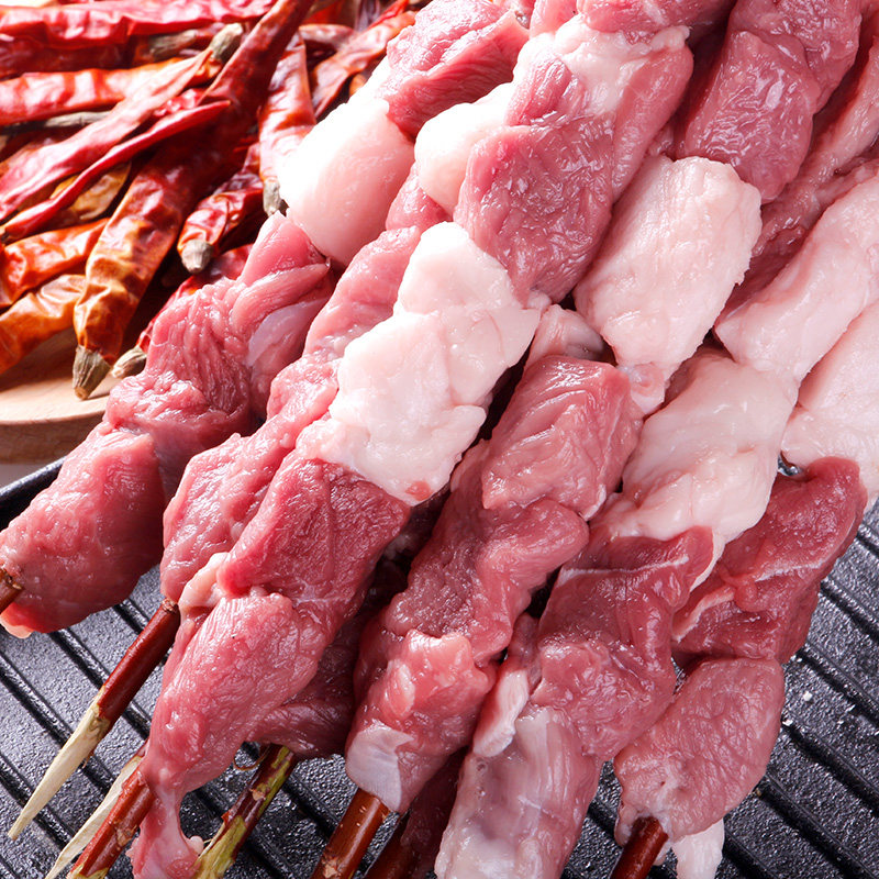 诺伯豪斯 1200g红柳枝大羊肉串烧烤食材内蒙古新鲜清真羔羊后腿肉