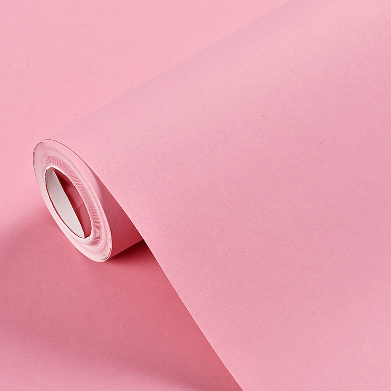 北欧粉淡壁纸粉色少女公主粉浅藕粉肉粉儿童无纺布墙纸