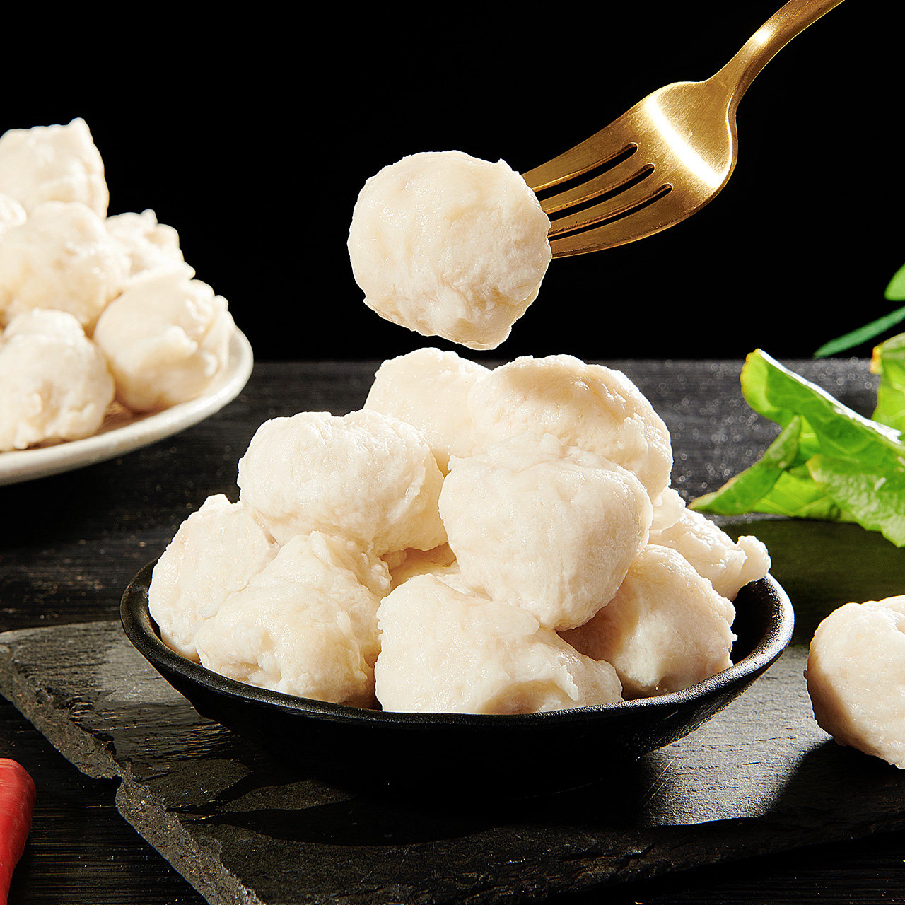 鱼丸手打手工肉丸火锅食材速冻冷冻墨鱼丸