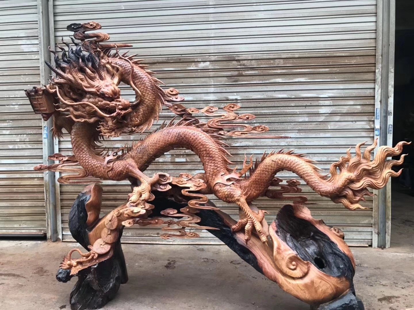 崖柏天然树根摆件根雕木雕盆景弥勒花梨中国龙根雕