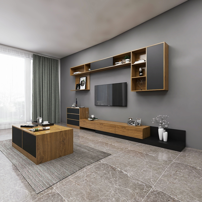 定制客厅电视柜简约轻奢北欧组合挂墙柜壁挂吊柜电视柜