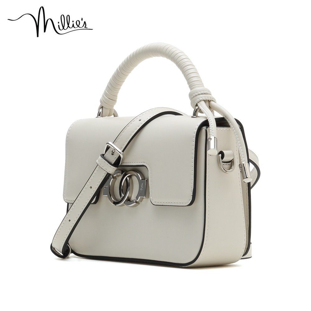 millie妙丽时尚简约通勤百搭轻奢手提斜挎小方包包小方包