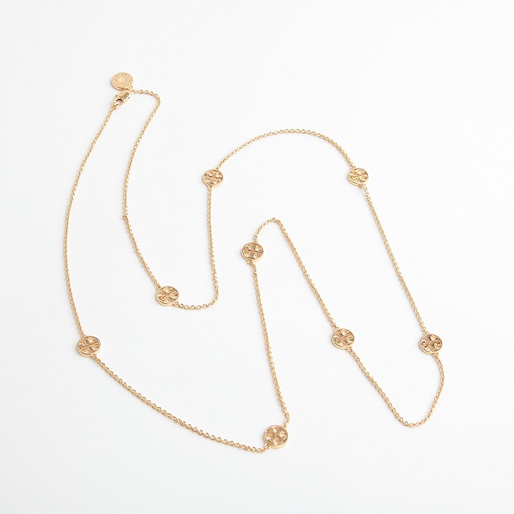 气质简约圆形镂空logotb长款rosary通勤百搭项链