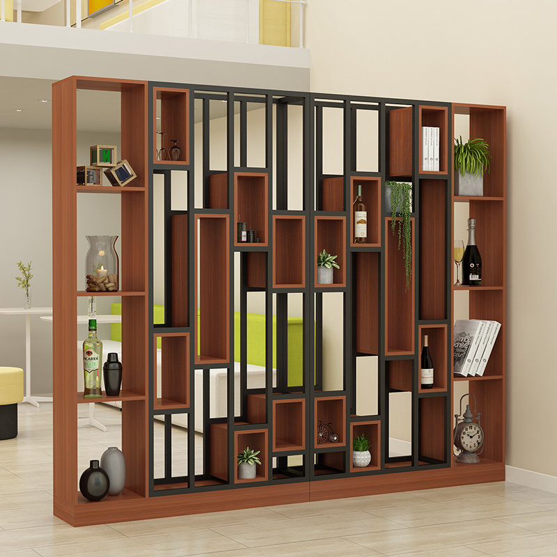 铁艺隔断置物架客厅玄关柜展示架餐厅屏风简约装饰架办公室隔断柜