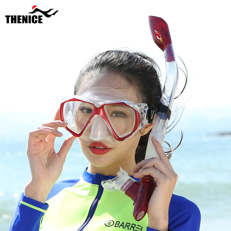 潜水镜浮潜三宝套装游泳面罩全干式呼吸管器近视防雾潜水护鼻泳镜