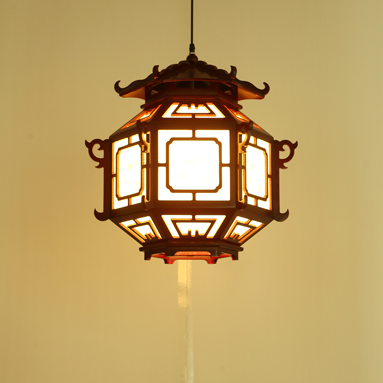 现代中式仿古古典实木小吊灯中国风宫廷餐厅客厅吊灯