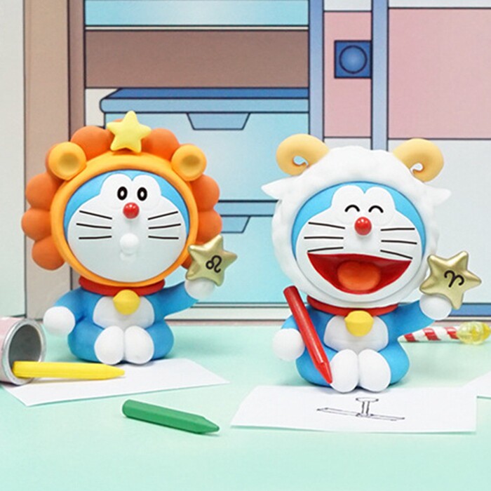 正版机器猫 哆啦a梦盲盒12十二星座叮当猫蓝胖子公仔手办潮玩摆件