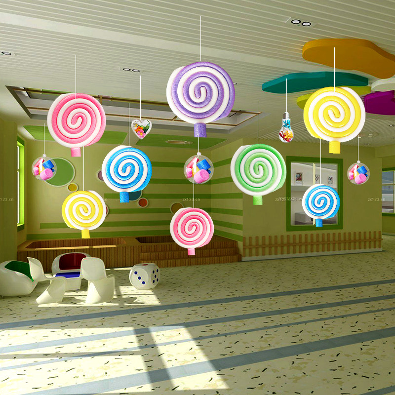 包邮幼儿园挂饰吊饰走廊教室创意藤编叶条球空中装饰环境创设材料