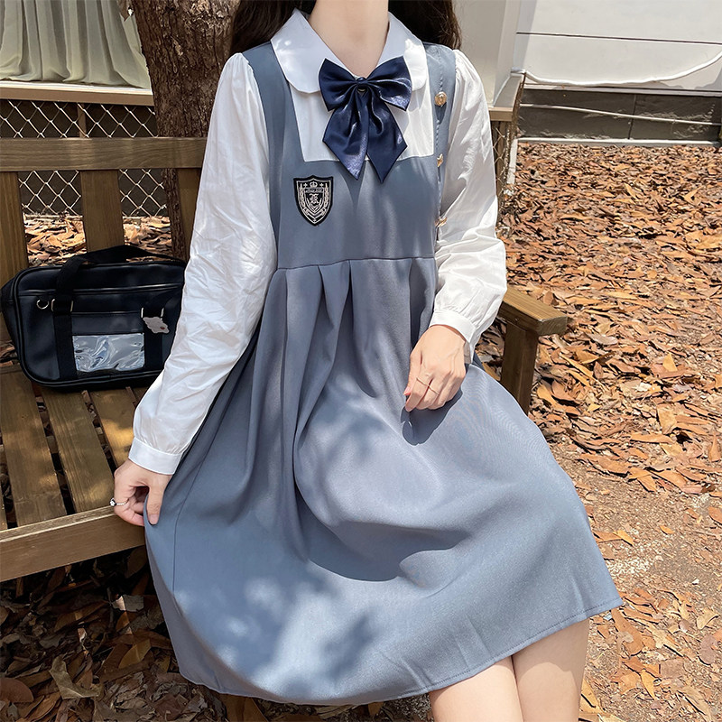 女大童连衣裙秋装2022新款洋气时髦12-15岁胖女孩假两件jk公主裙