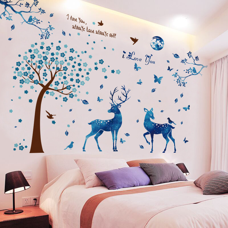 温馨创意贴画卧室床头装饰墙壁纸客厅沙发背景墙上贴花自粘墙贴纸