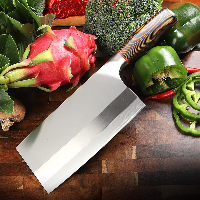 三合钒钢切菜刀切菜切肉厨师家用厨房铬钼切片菜刀