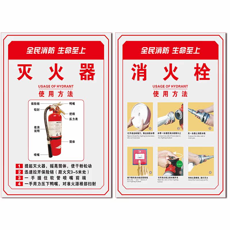 消防安全宣传海报安全生产月宣传挂图工厂车间安全管理标语标识牌