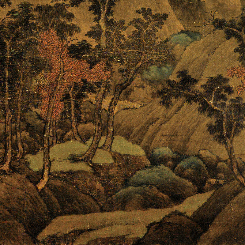 五代董源龙宿郊民图仿古山水国画人物真迹微喷国画