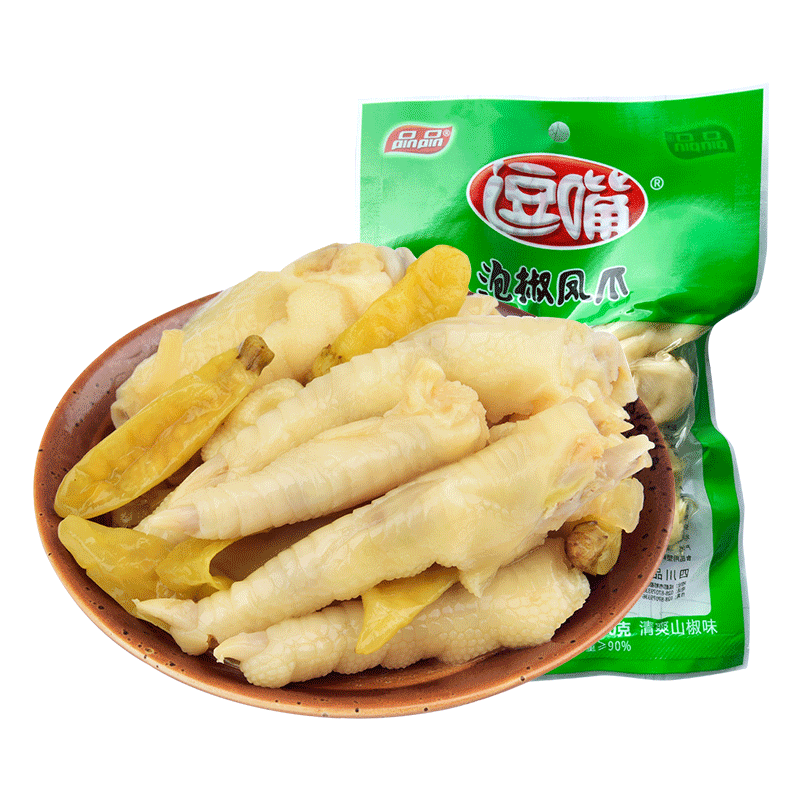 品品逗嘴泡椒凤爪清爽山椒味鸡爪100g2袋