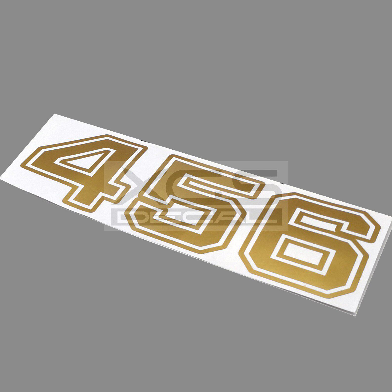 xgs磨砂镂空数字号码比赛金色decal车身电动车汽车装饰贴