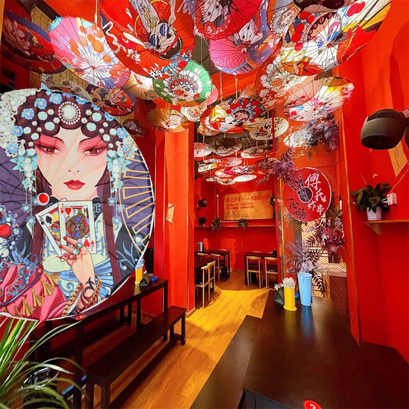 装饰汉服油纸纸伞婚礼京剧脸谱国潮古风舞蹈摄影工艺伞