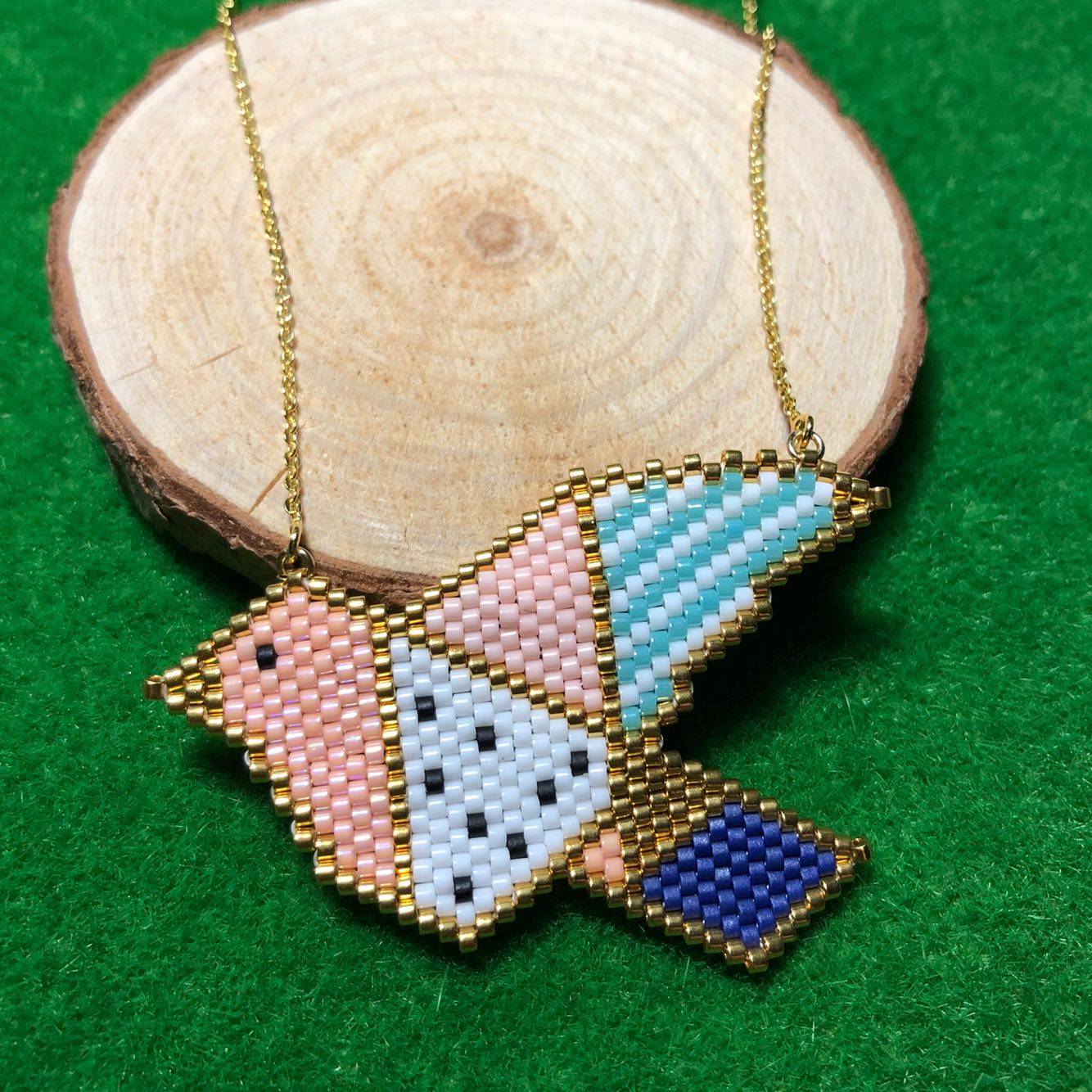 项链七色鸟御幸miyuki古董diy手工串珠图纸珠珠绣其他diy饰品配件