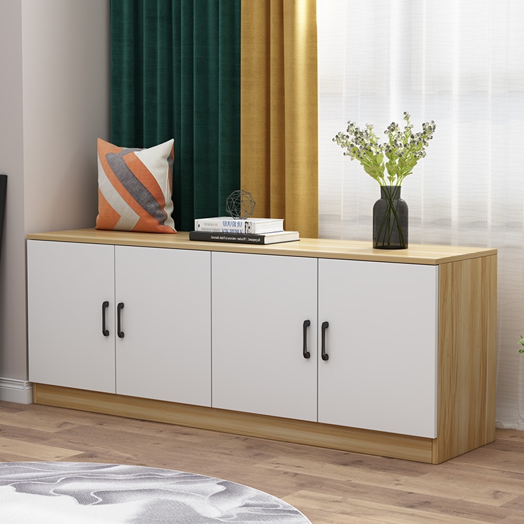 现代简约飘窗经济型阳台储物柜长条收纳柜窗边坐柜定制飘窗柜