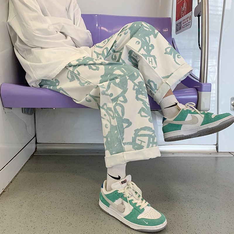 炸街痞帅裤子男宽松直筒夏季薄款韩版潮流美式街头风阔腿休闲长裤