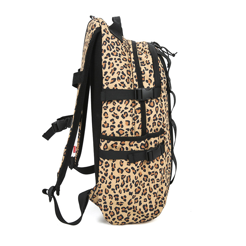 supremefwweek1backpac开学季豹纹双肩书包休闲纯色男女双肩背包