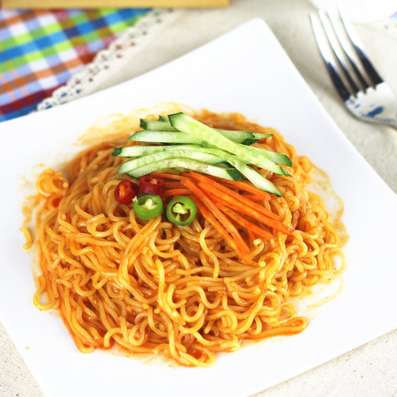 韩国农心辣味冷面方便面糯米凉拌130g4袋进口方便面