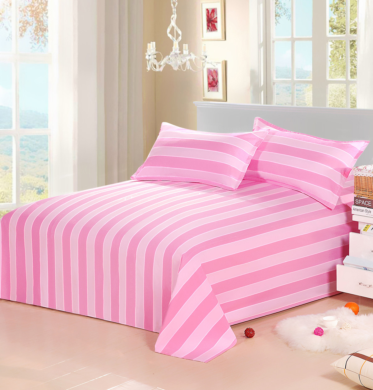 特价老粗布床单枕套不起皱柔软加厚双人单人宿舍被单1.5米1.8米2m