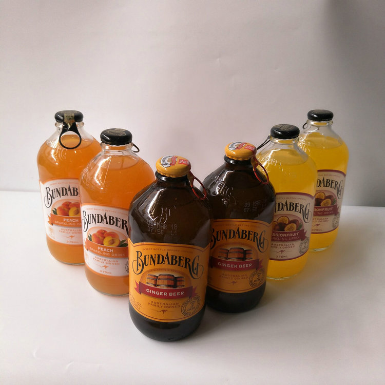 澳洲进口bundaberg宾得宝果味汽水饮料375ml*6瓶姜汁各种口味组合