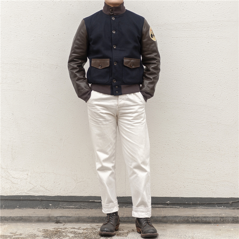 【A.C.E.浮生出品】雷鸟美军指挥官菲力猫皮袖修身牛皮A1夹克