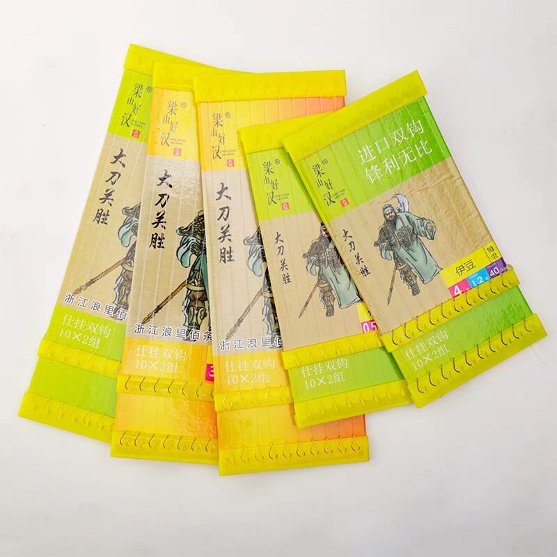袖钩优质金袖鱼钩手工绑好成品 大刀关胜子线双钩鱼钩 台钓仕挂