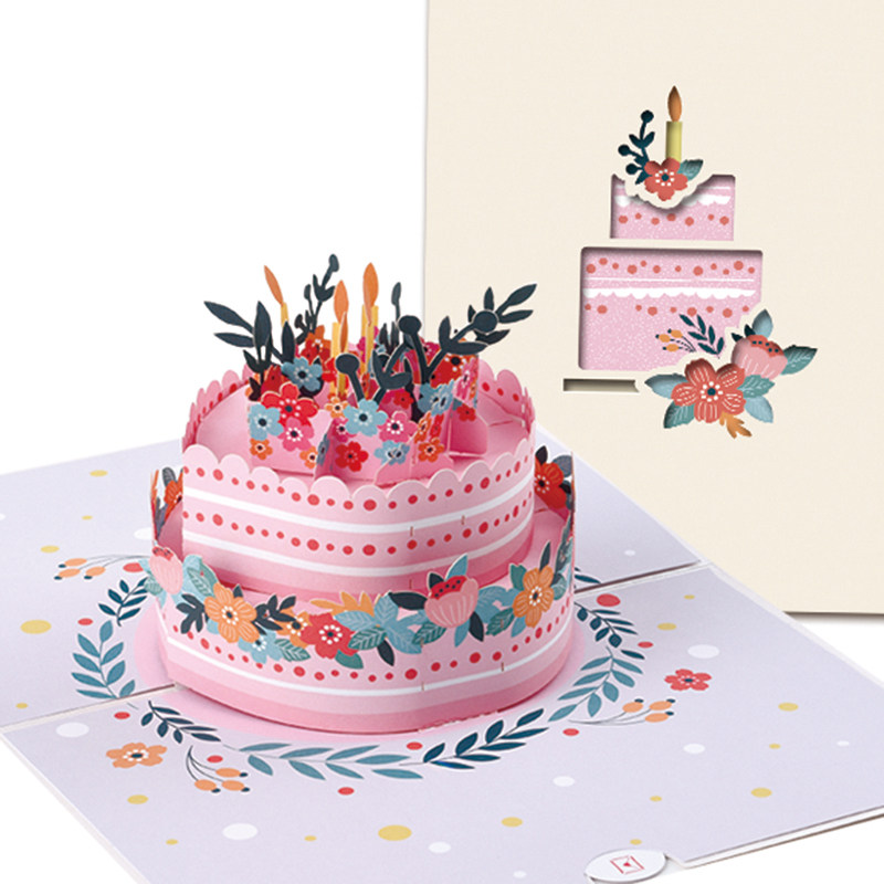 立体高端韩国贺卡创意ins折叠手写祝福3d贺卡