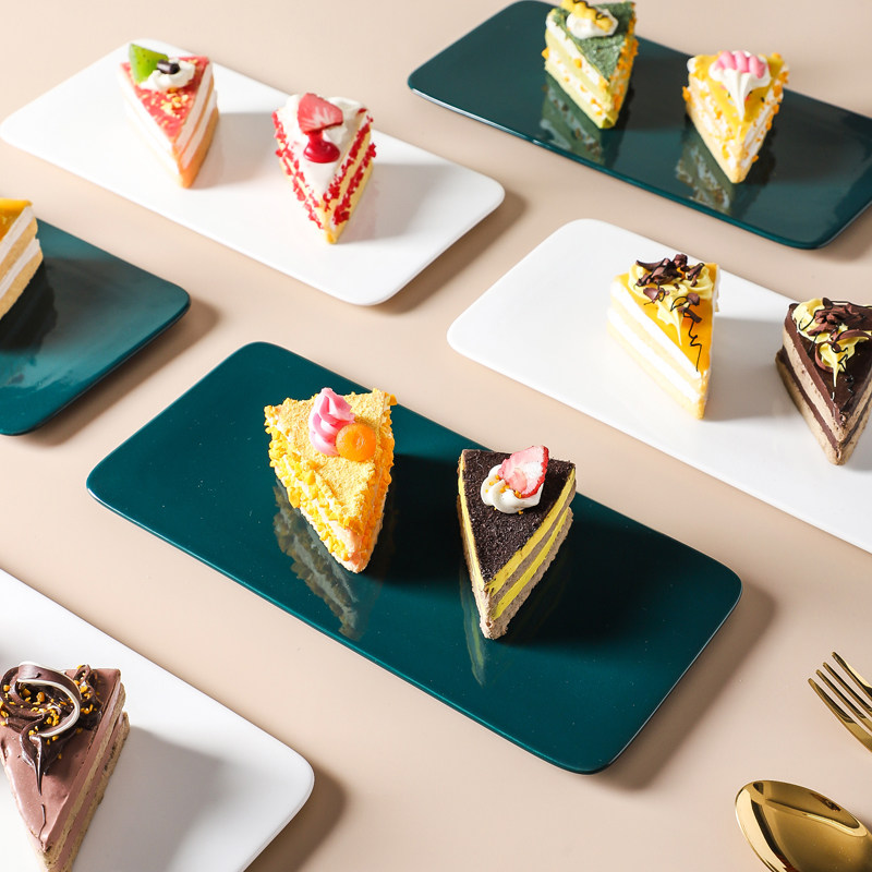陶瓷西餐平板蛋糕点心盘子正方甜品盘小碟子果盆