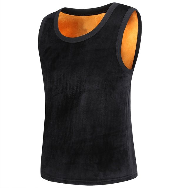 Warm vest men's plus velvet thick inside the autumn and winter sleeveless men's slim bottoming shoulder cotton vest Warm vest men's plus velvet thick inside the autumn and winter sleeveless men's slim bottoming shoulder cotton vest