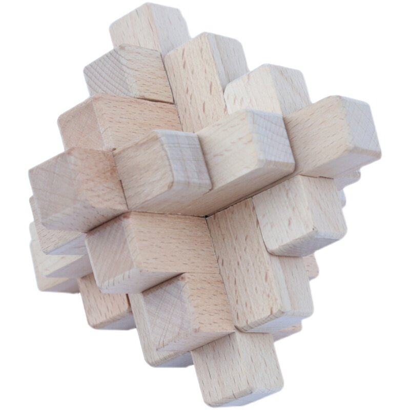 鲁班锁榉菠萝学生拆装解锁益智实木玩具高难度解锁