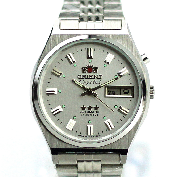 东方双狮日本机械表全自动机械机芯三星银色老款中老年表防水夜光