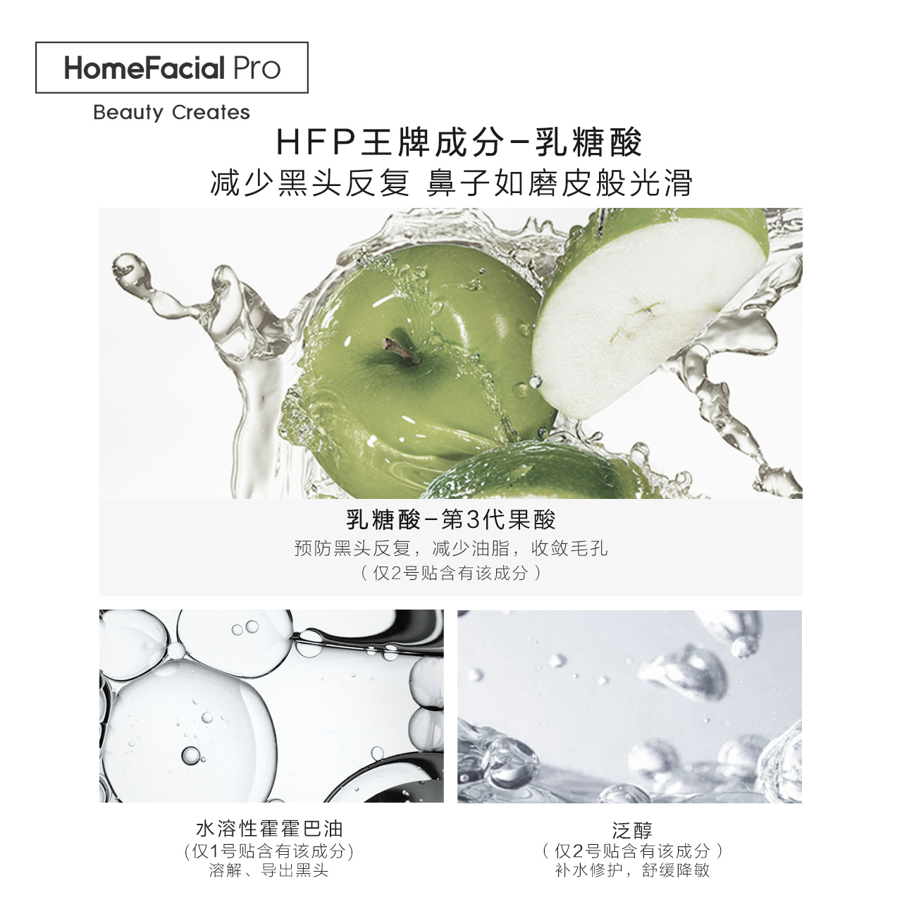 HFP乳糖酸去黑头鼻贴 祛黑头清洁粉刺收缩毛孔套装男女图2