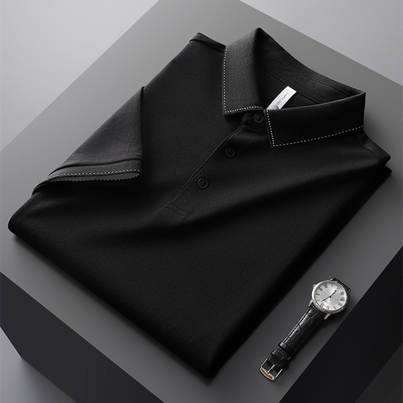 沉稳气质~2022年夏季时尚修身polo衫男休闲商务翻领T恤半袖保罗衫