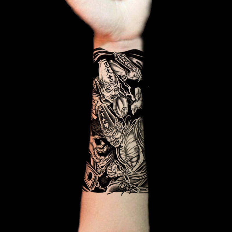 纹身胸前暗黑女款刺青仿真半臂贴纸小鬼持久其他贴饰