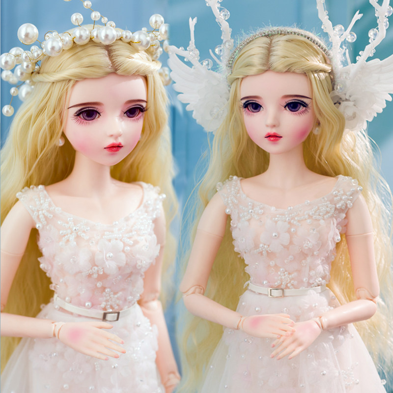 3分手工白色礼服精灵仙子bjdsd改妆洋娃娃女孩娃娃