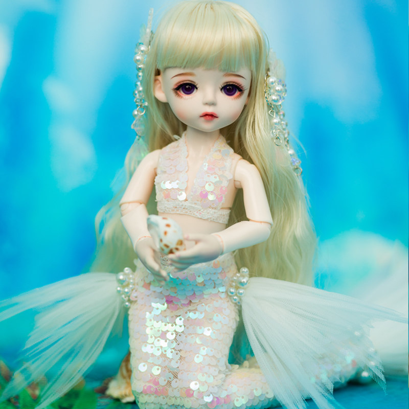 娃娃六分bjd人鱼鱼尾小公主梦幻梦幻娃手工改妆娃娃