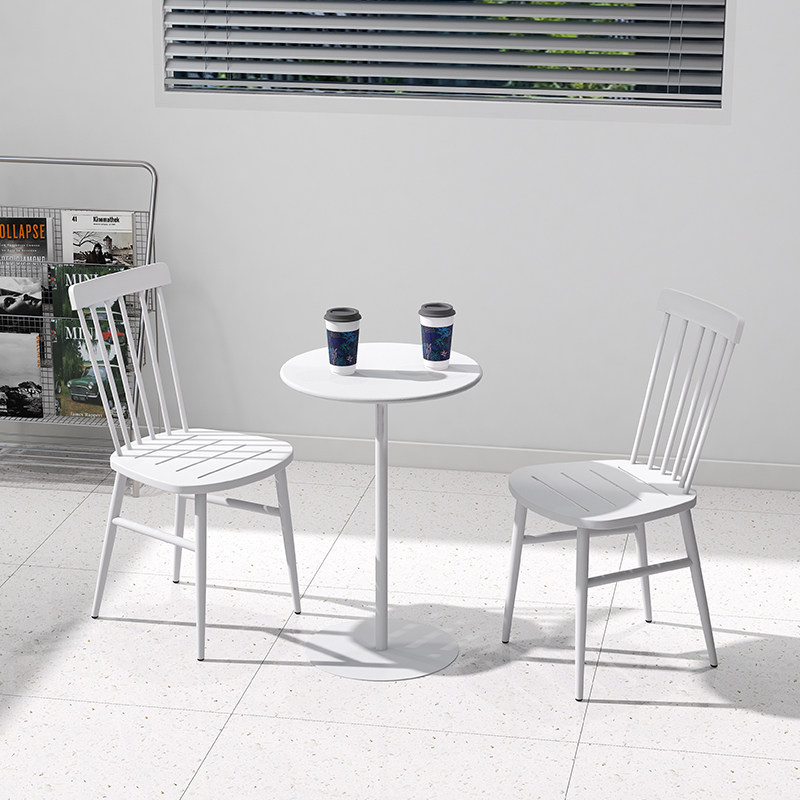 网红咖啡厅铁艺桌子克莱因甜品座椅商用奶茶茶店商用餐椅