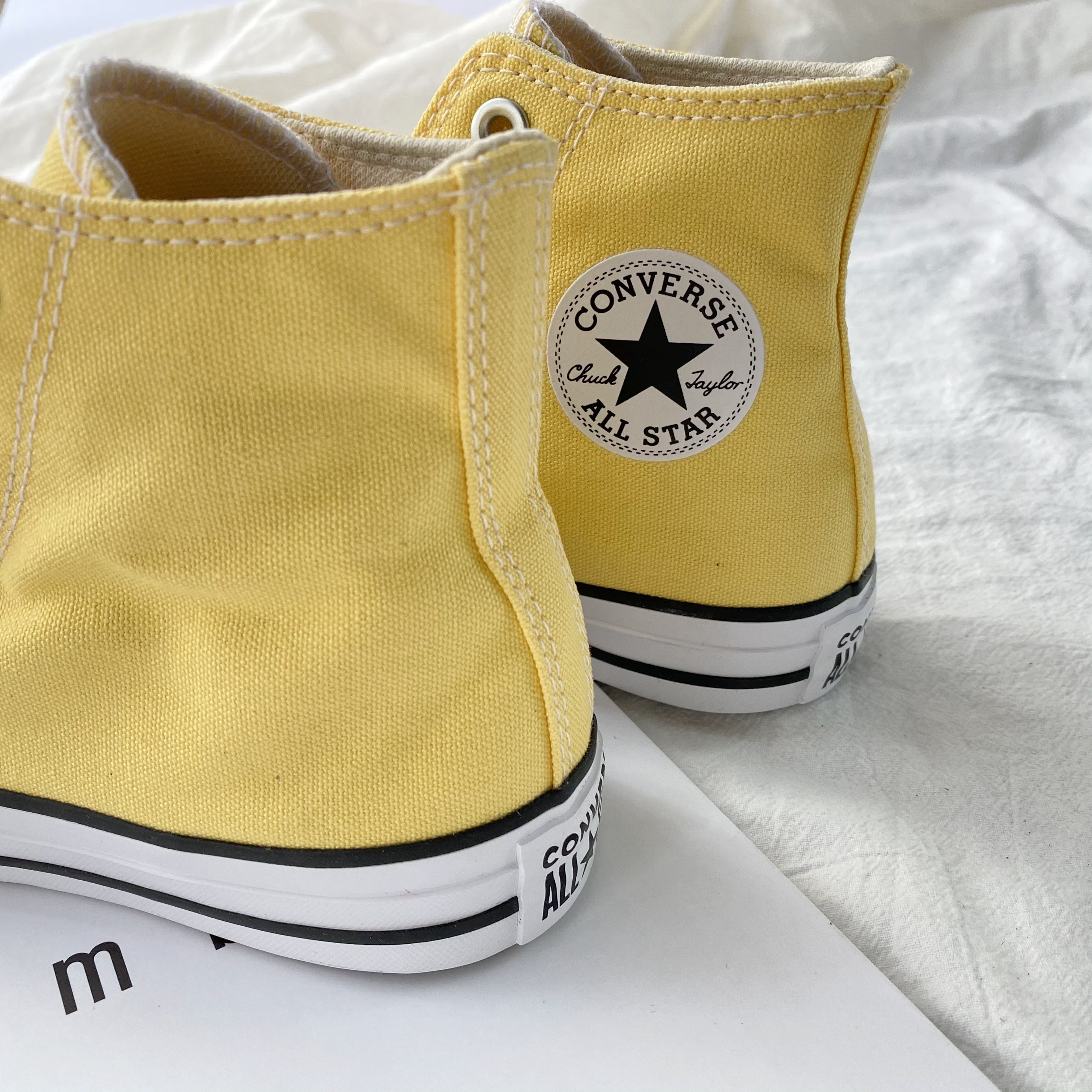 正品匡威converse经典allstar奶油淡黄色男女女高帆布鞋