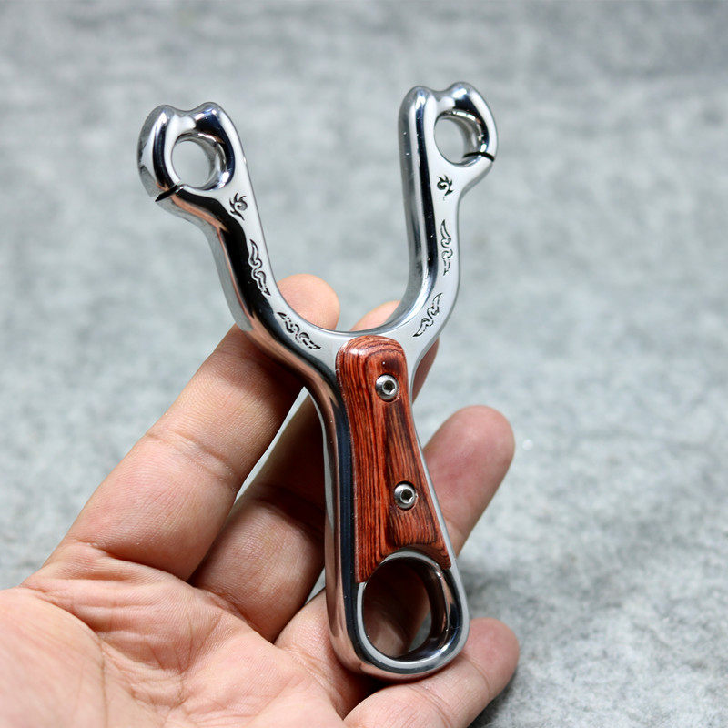 柳浪弹弓440c钛钢红酸枝贴片线切割手工冷弯红木飞镖