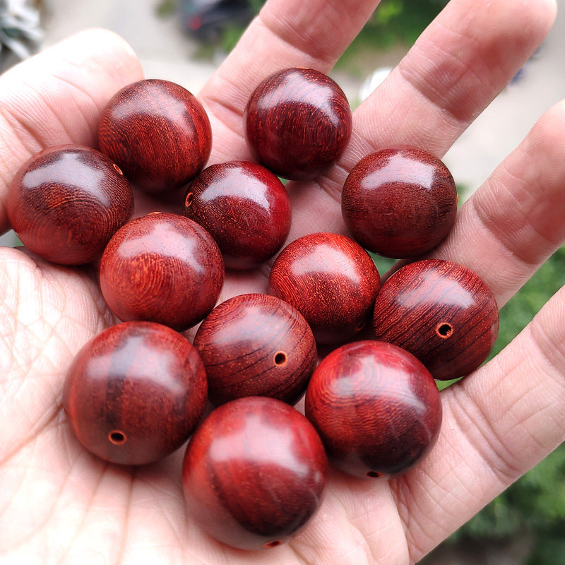 青陌科檀佛珠手串男款文玩老料手工不打打蜡佛珠