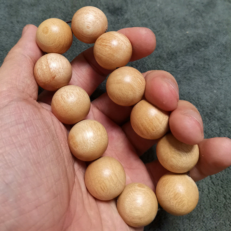 青陌黄牛木黄芽木佛珠手串男女油性荧光高密佛珠