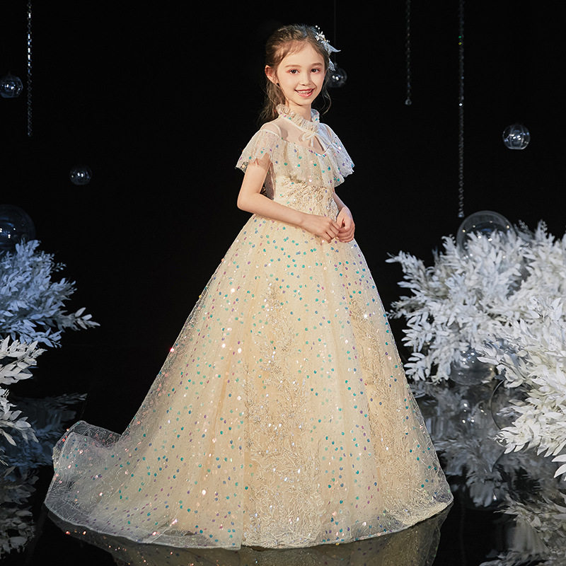 十岁女孩重工生日伴娘婚纱公主裙走秀儿儿童儿童礼服