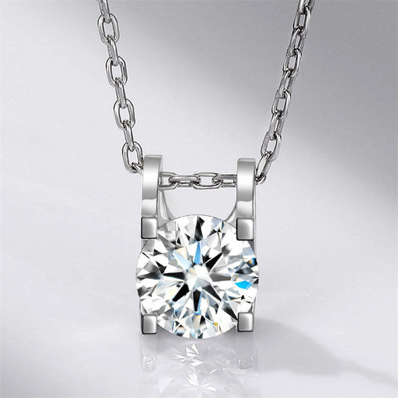 dz049牛头80分仿真钻石吊坠四爪牛角系列单钻项坠