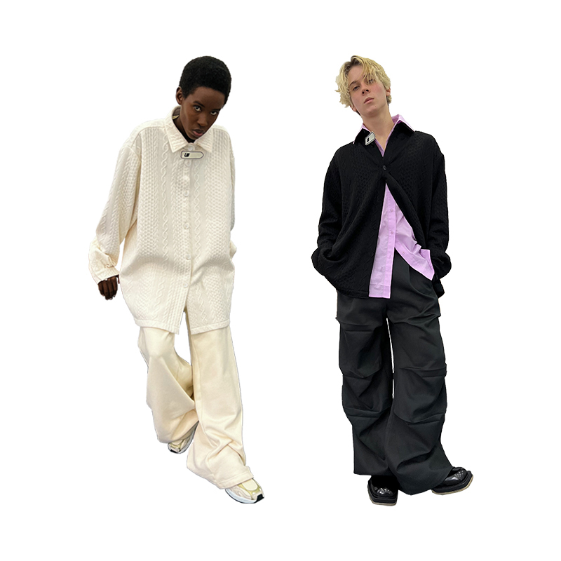 UMAMIISM 有茂密声 22AW 比弗利车库散步装毛绒麻花毛衣纹路衬衫